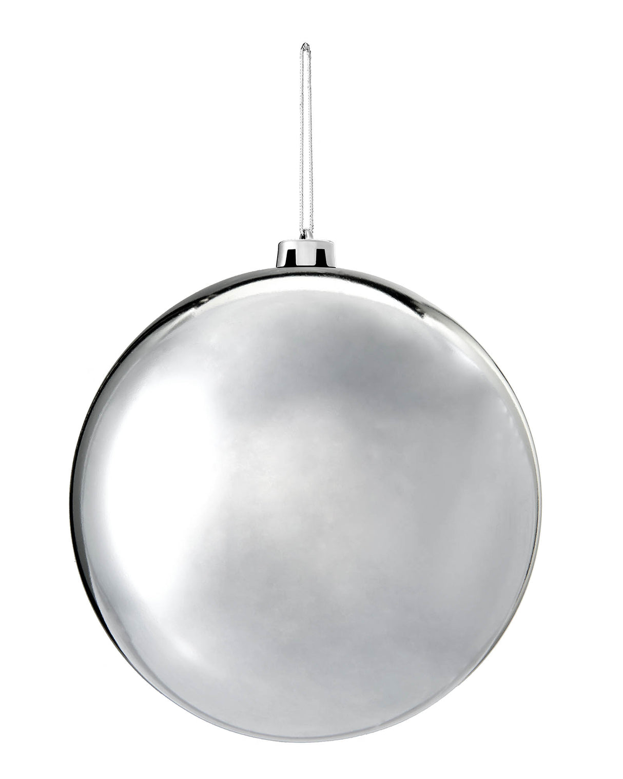 Soft Silver Large Gloss Shatterproof Bauble, 20 cm