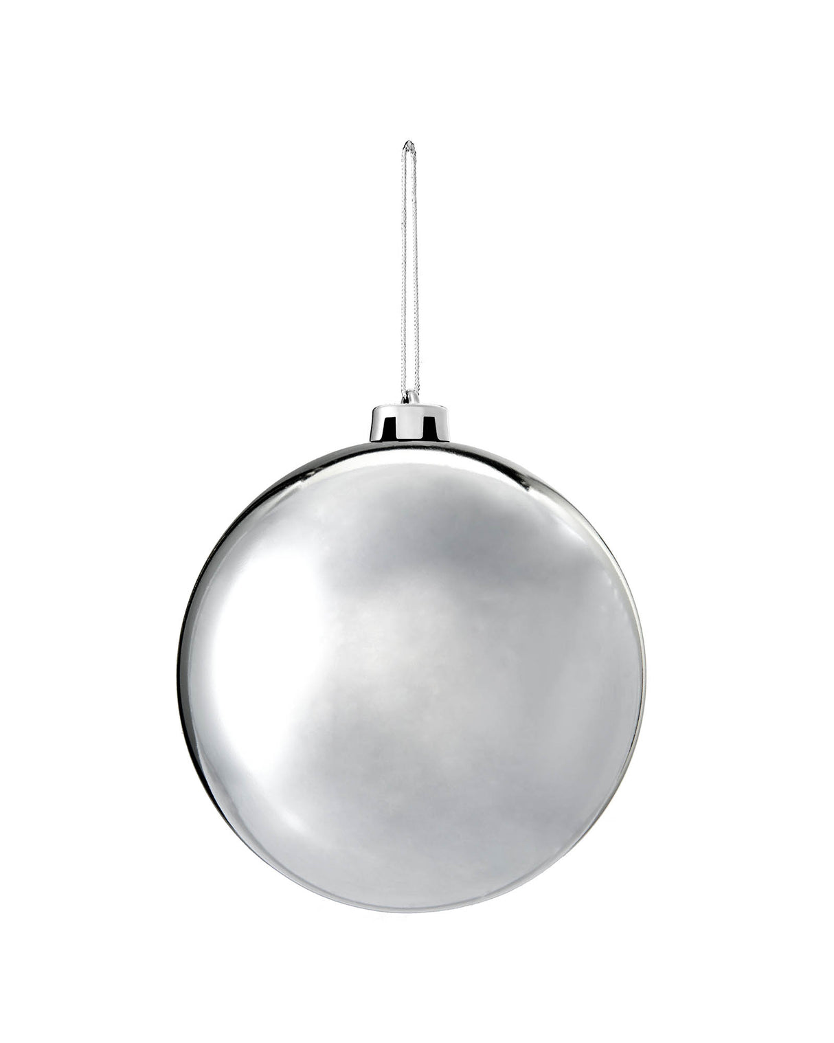 Silver Large Gloss Shatterproof Bauble, 15 cm