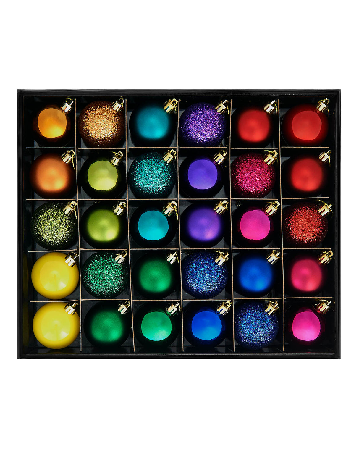 Multi-Colour Shatterproof Bauble, 50 Pack