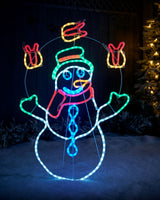 Pre-Lit Snowman Rope Light Silhouette, 95 cm