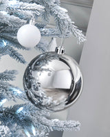 Silver Large Gloss Shatterproof Bauble, 15 cm