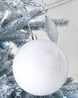White Large Gloss Shatterproof Bauble, 15 cm