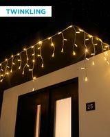 LINK PRO Twinkling LED Icicle Lights, Warm White