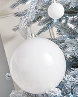 White Large Gloss Shatterproof Bauble, 20 cm