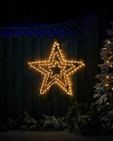 Flashing Star Rope Light Silhouette, Warm White, 72 cm