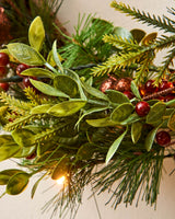 Pre-Lit Natural Mixed Tip Wreath, 60 cm