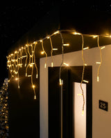 LINK PRO Twinkling LED Icicle Lights, Warm White