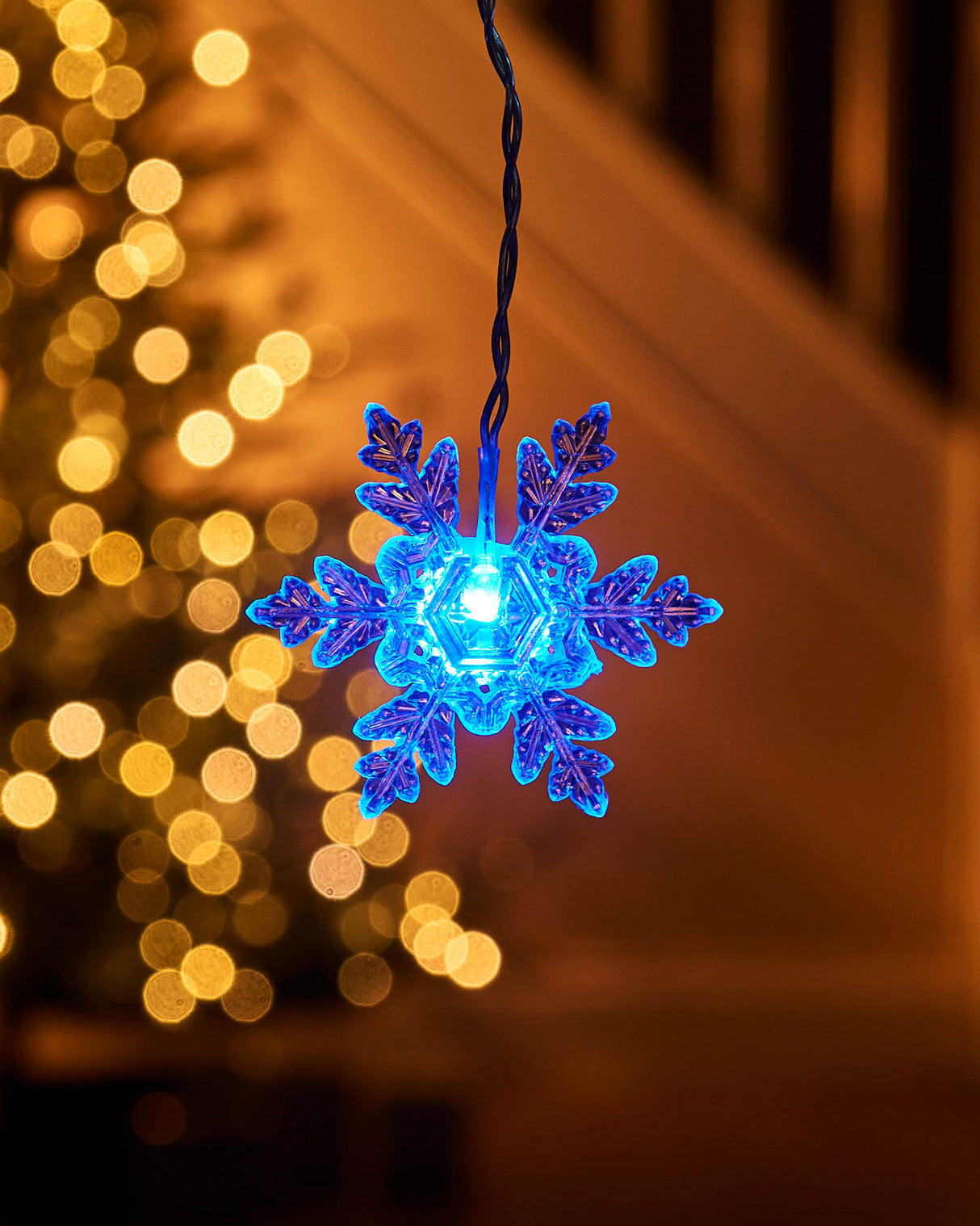 Snowflake Curtain Net Light, Blue/White, 1.2 m