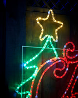 Pre-Lit Merry Christmas Rope Light Silhouette, 2 m