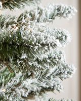 Pre-Lit Snow Flocked Pencil Christmas Tree, 6.5 ft