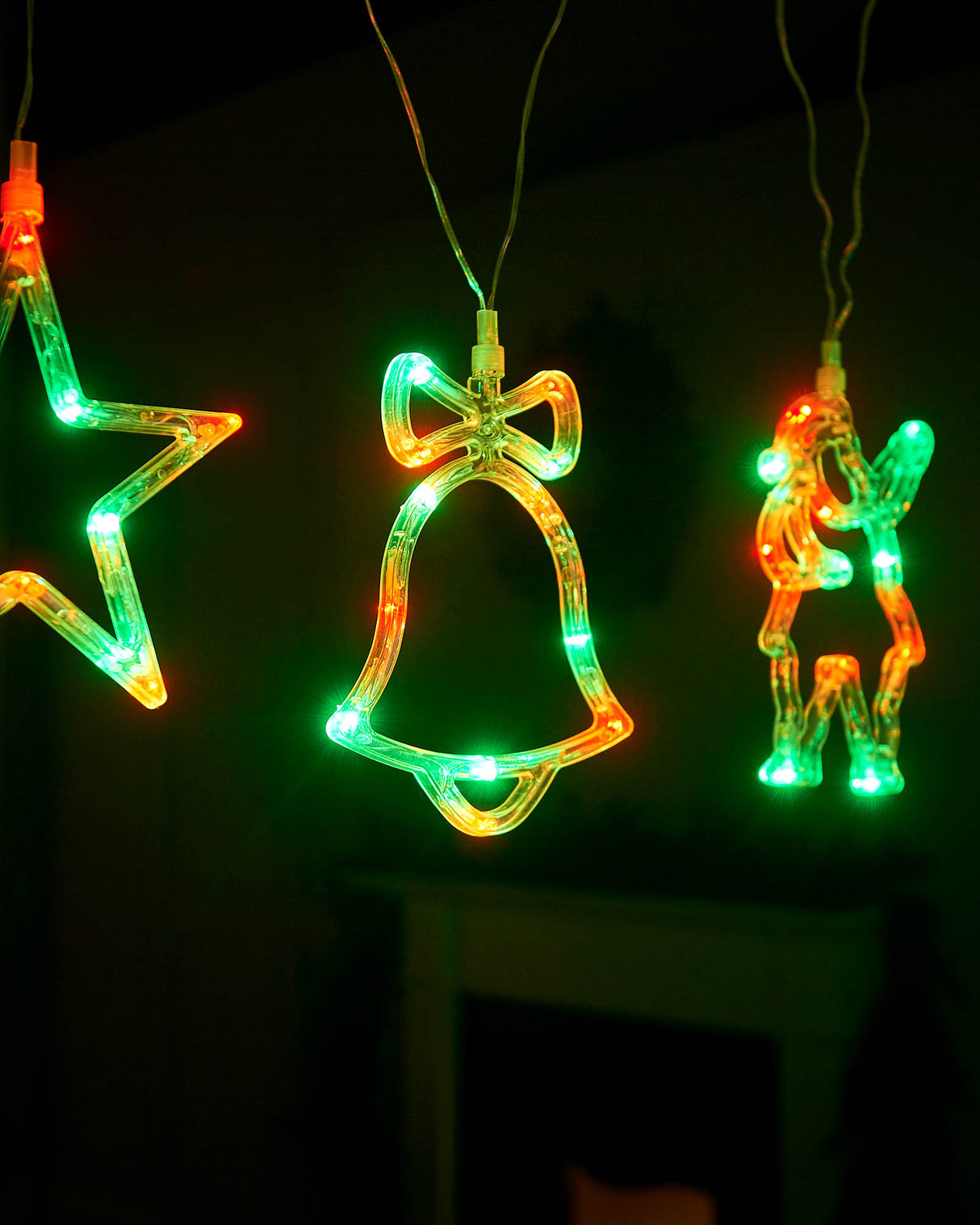 Set of 6 Characters Rope Light Silhouette, Green, 5 m