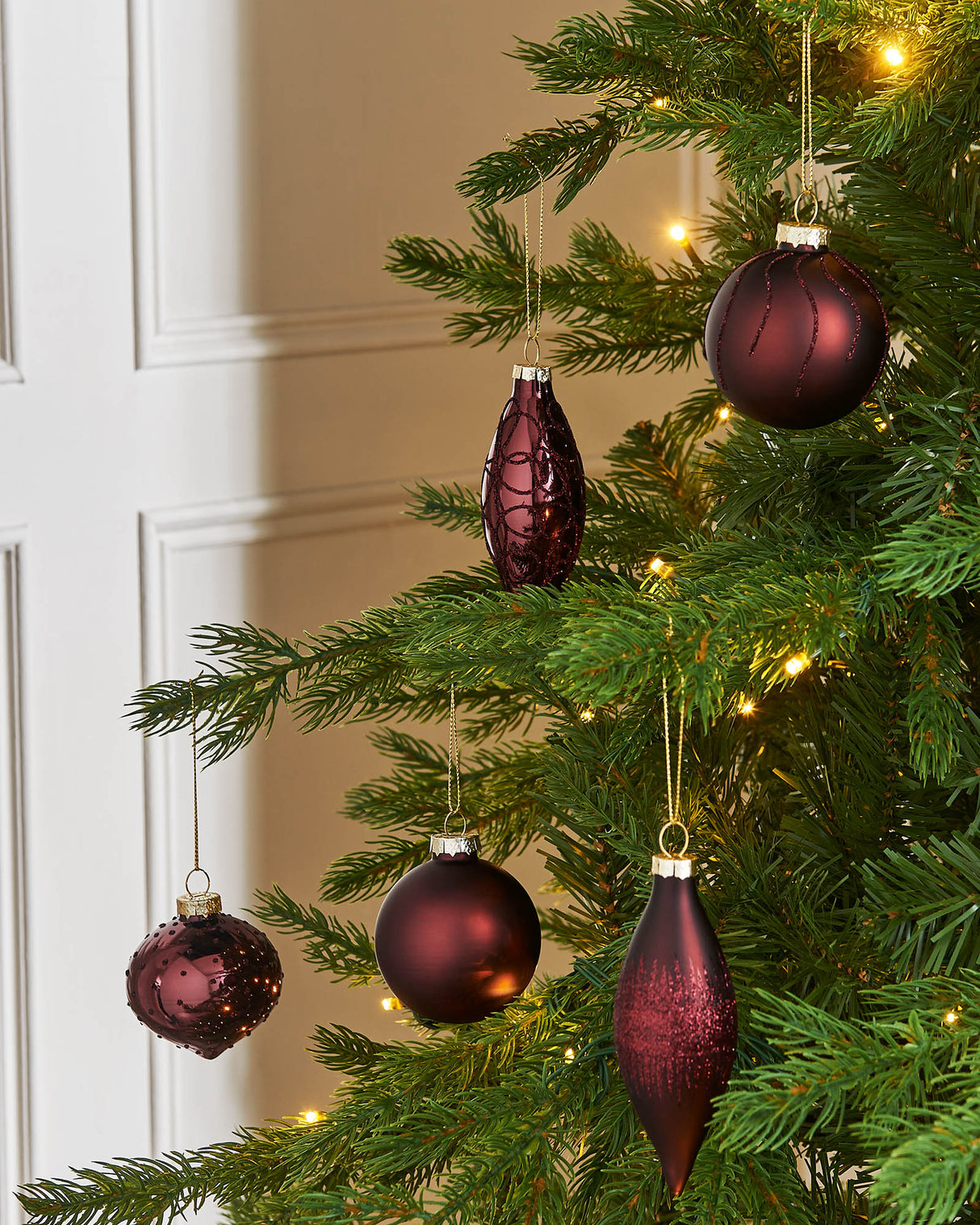 Burgundy Glass Baubles, 20 Pack