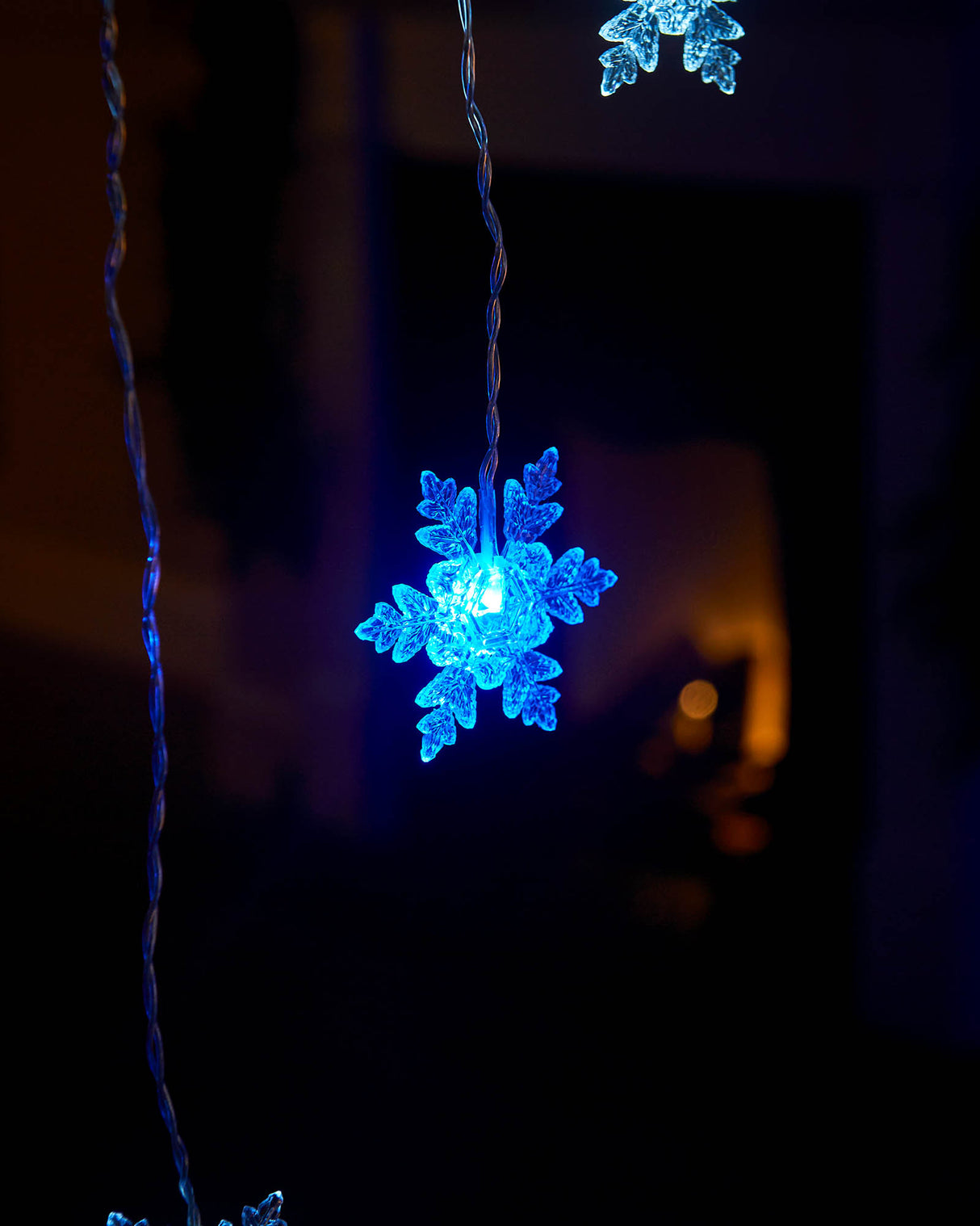 Snowflake Curtain Net Light, Blue/White, 1.2 m