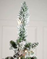 Pre-Lit Snow Flocked Pencil Christmas Tree, 6.5 ft