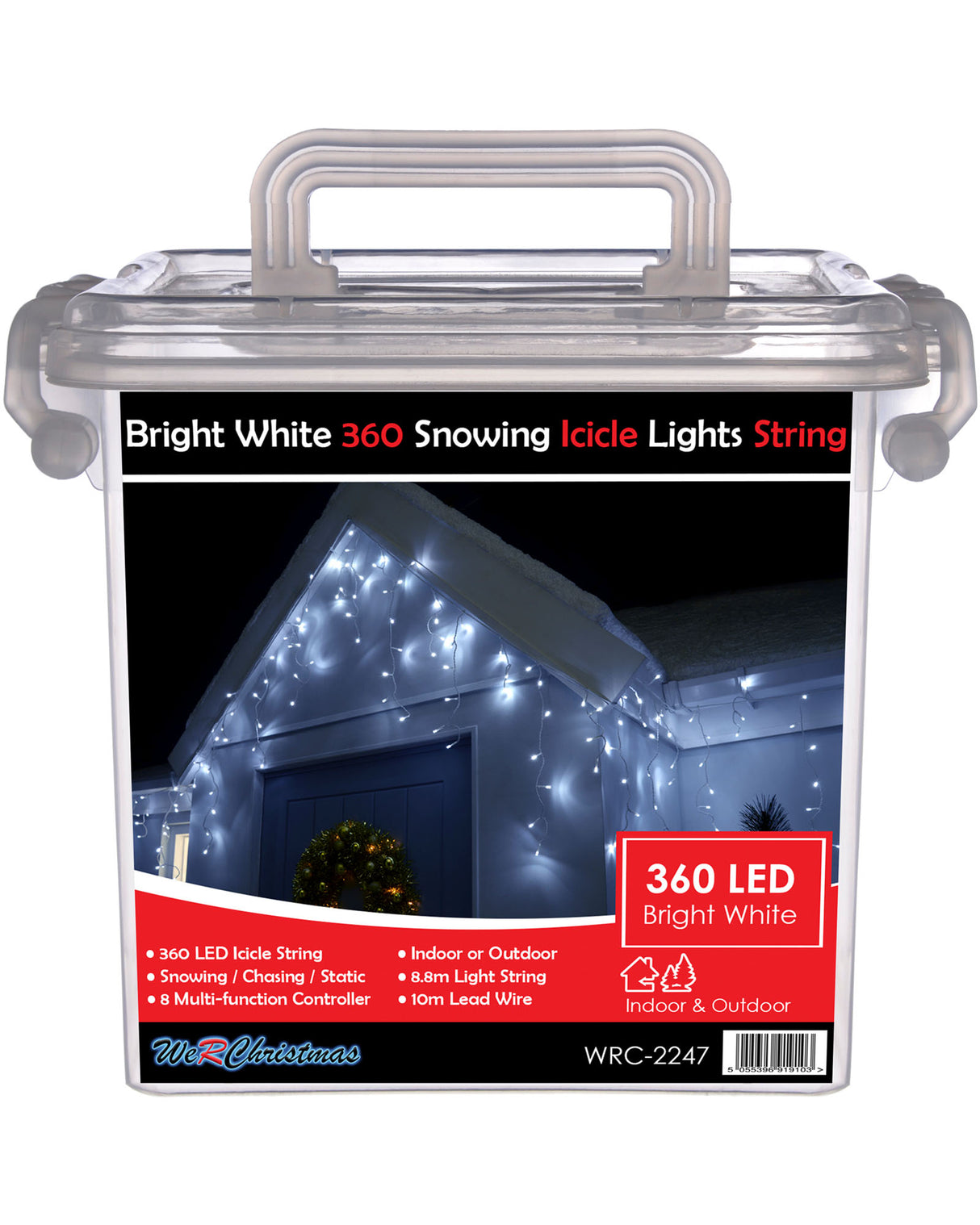 360 Icicle LED Light String, Bright White, 8.8 m