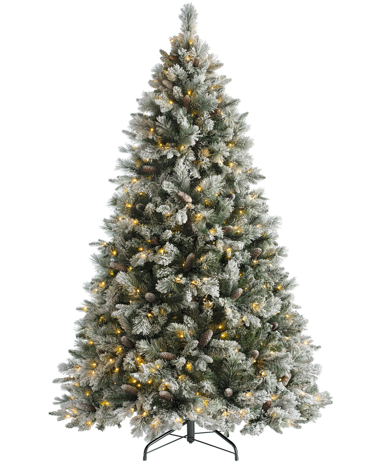 Pre-Lit Snow Flocked Mixed Pine Christmas Tree
