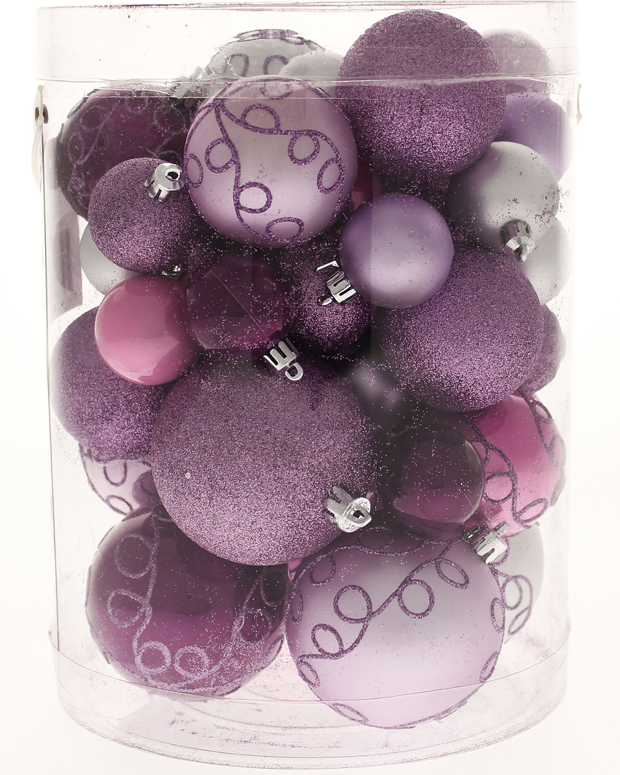 Lilac Shatterproof Baubles, 50 Pack