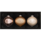 Sweet Harmony Glass Baubles, 3 Pack, 11 cm