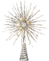 Starburst Christmas Tree Topper, Silver, 32 cm