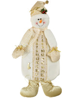 Snowman Advent Calendar, Cream/Gold, 66 cm
