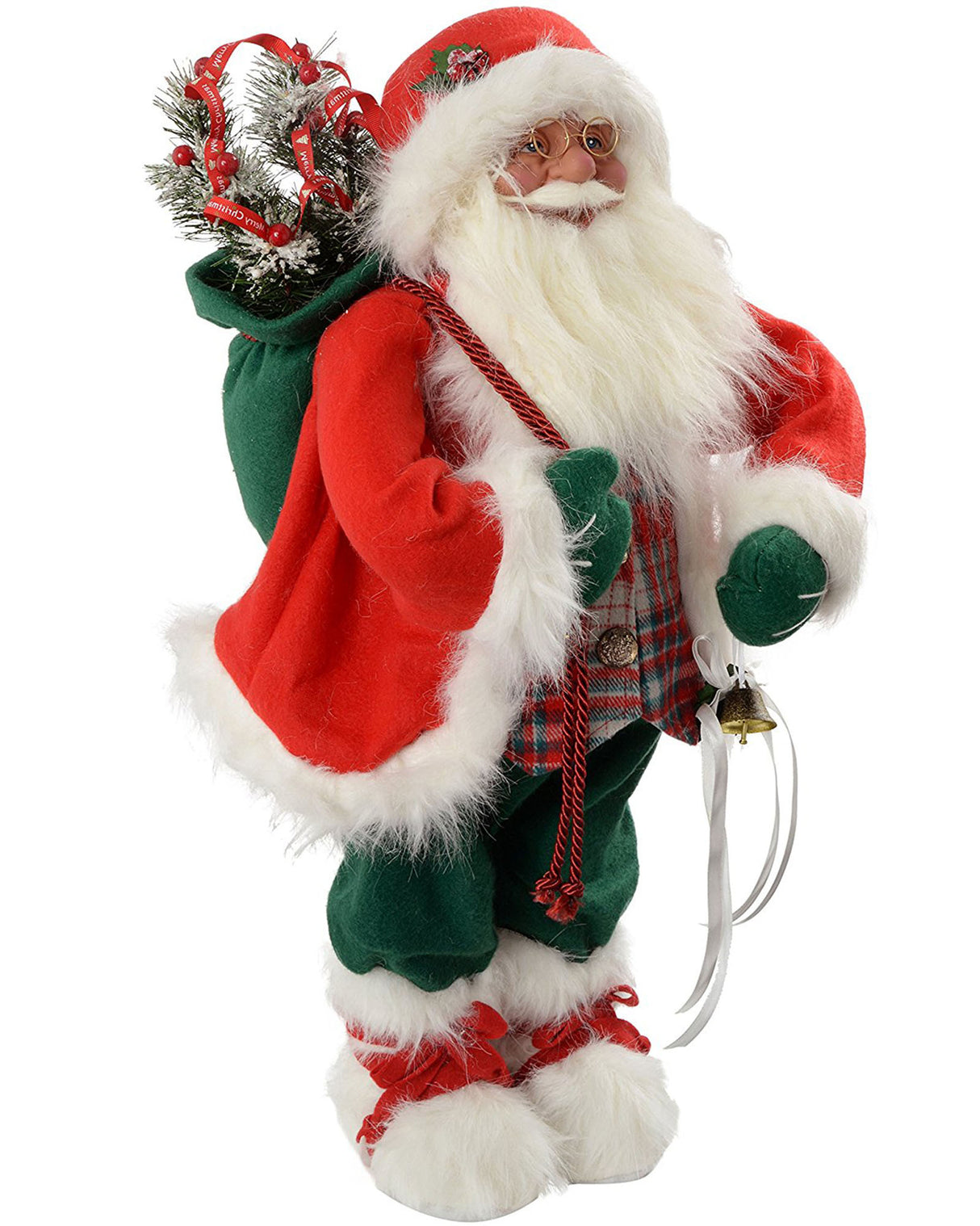 Standing Santa Figurine, Red/Green, 60 cm