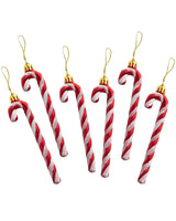 6 Pack of Shatterproof Candy Canes, Red, 13 cm