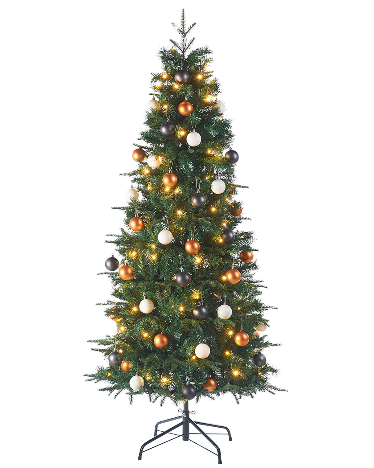Pre-Lit Decorated Pop-Up Christmas Tree, Silver & Gold, 6 ft