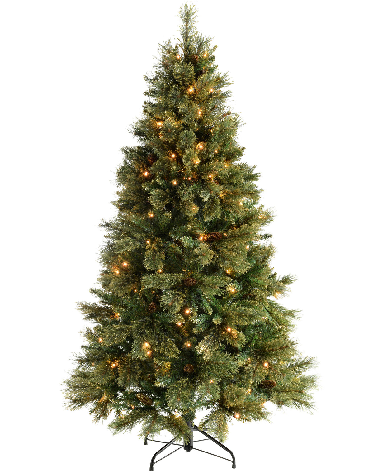 Pre-Lit Shimmering Champagne Christmas Tree with Warm White LED Lights