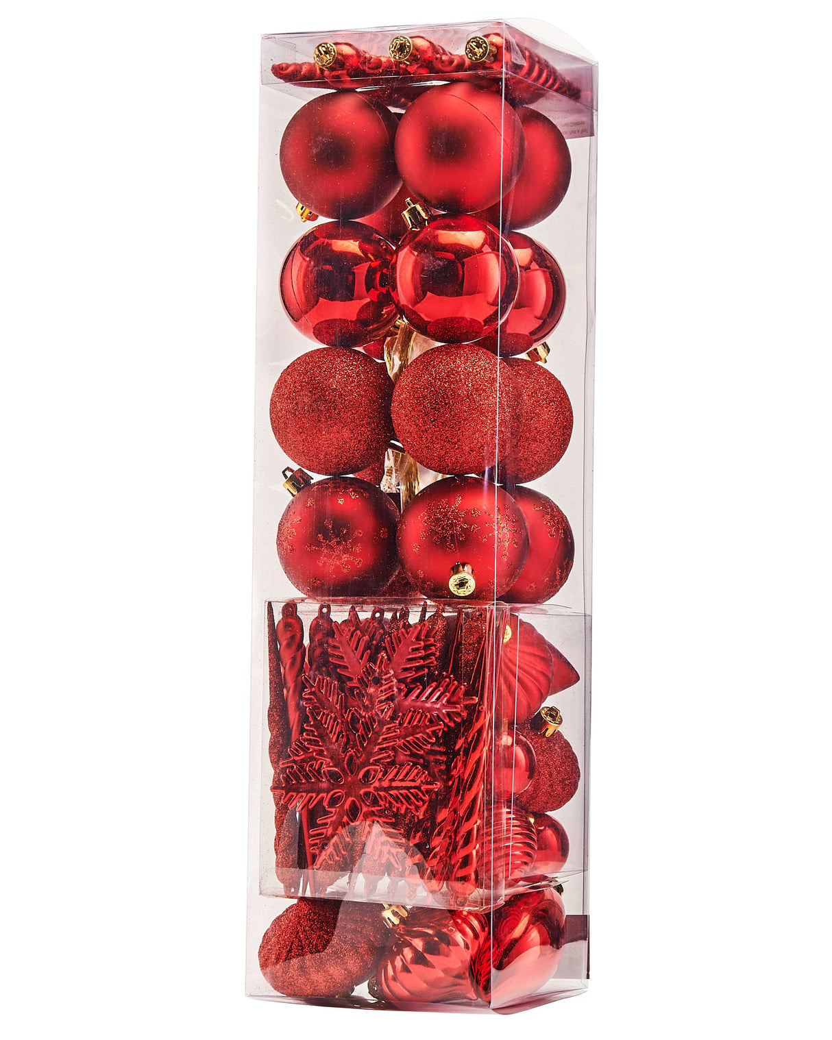Red Shatterproof Baubles, 72 Pack