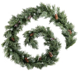 Pre-Decorated Frosted Scandinavian Blue Spruce Garland, 9 ft