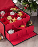 32 Piece Decoration and Ornament Storage Box, Red, 40 cm