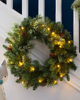 Natural Pine Christmas Wreath, Garland & Potted Tree Bundle