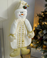 Snowman Advent Calendar, Cream/Gold, 66 cm