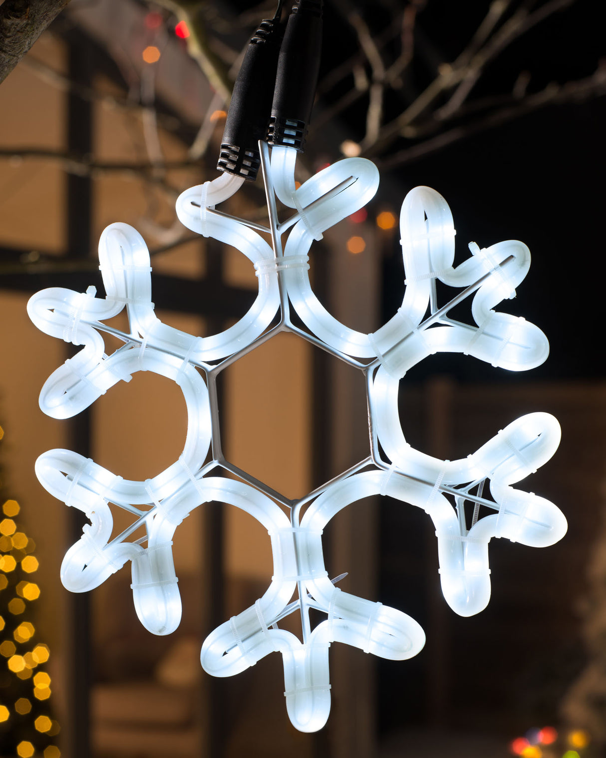 Connectable Snowflake Rope Light Silhouette, 27 cm