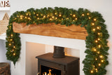 Pre-Lit Extra Thick Pine Garland, 9 ft