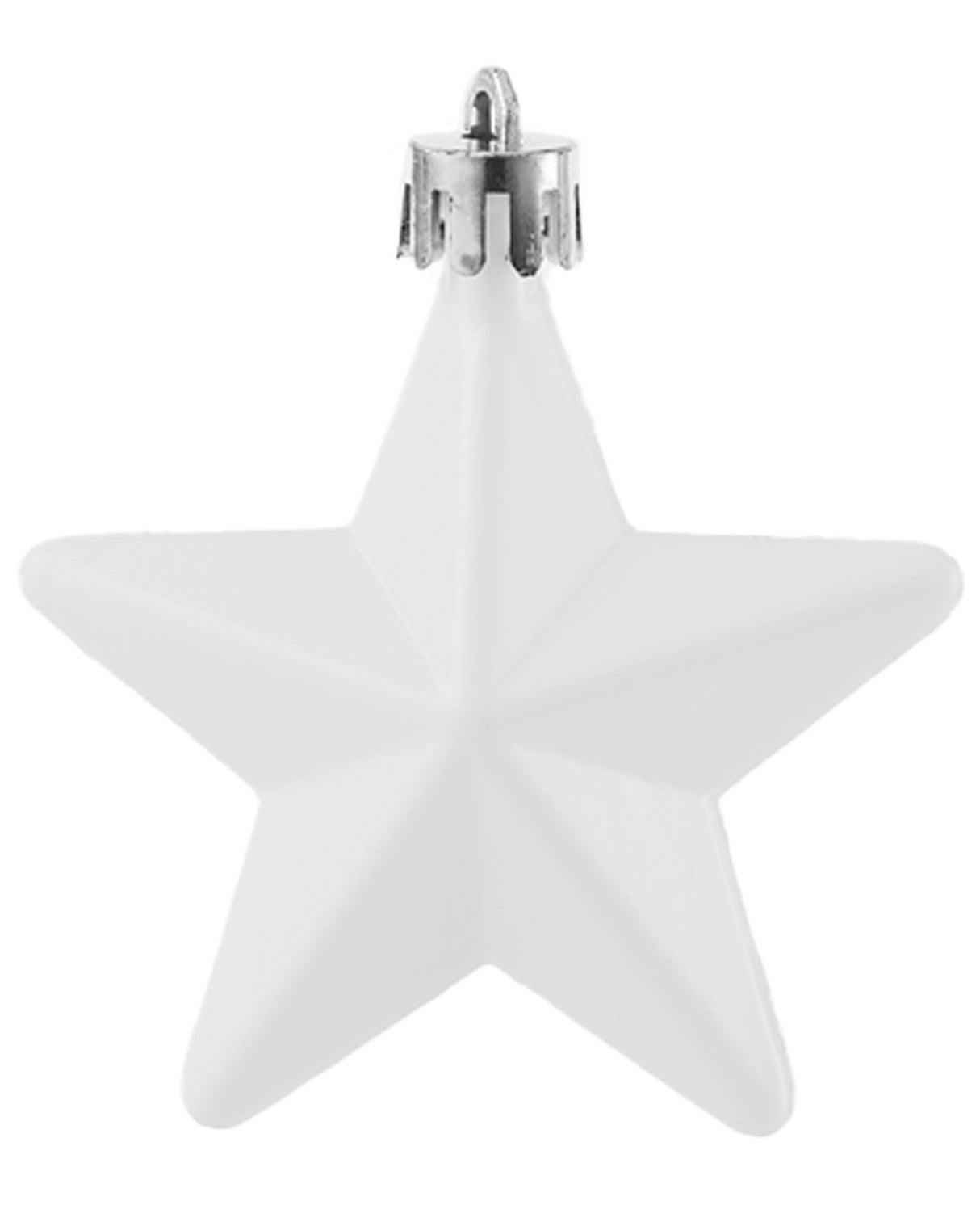 6 Pack of Hanging Stars, White, 7.5 cm
