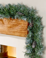 Pre-Decorated Frosted Scandinavian Blue Spruce Garland, 9 ft