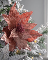 Artificial Poinsettia Flower, Pink, 32 cm