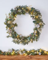 Frosted Berry & Pinecone Garland & Wreath Bundle