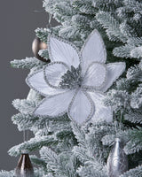 Artificial Poinsettia Flower, White, 24 cm