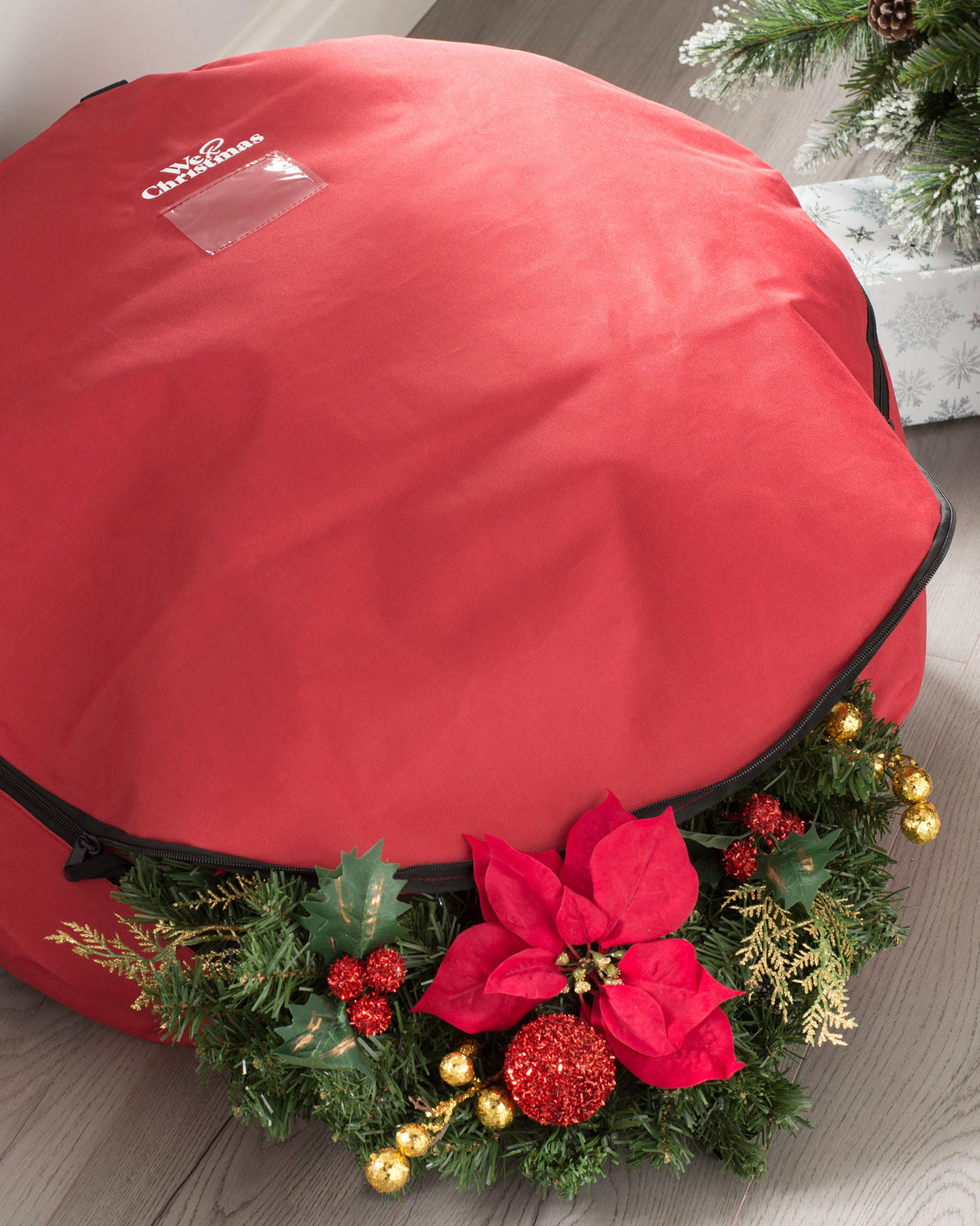 Garland & Wreath Storage Bag, Red, 76 cm