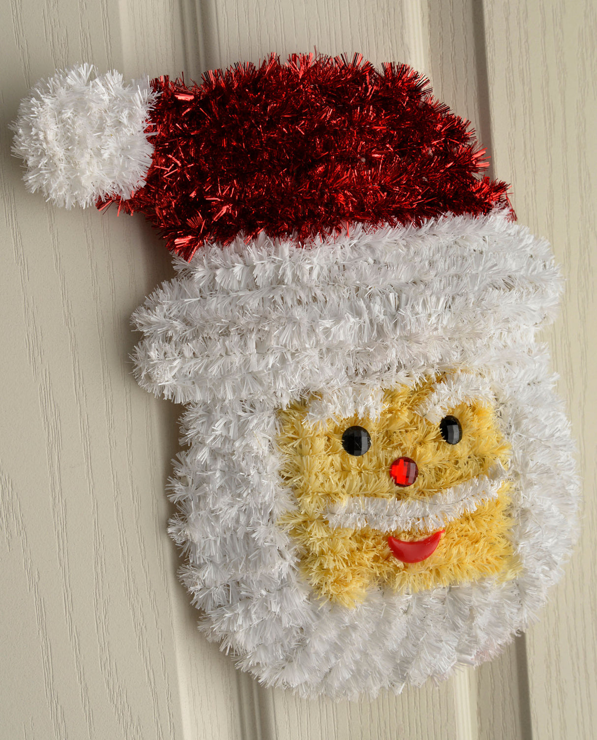 Set of 2 Hanging Tinsel Snowman and Santa, 32 cm