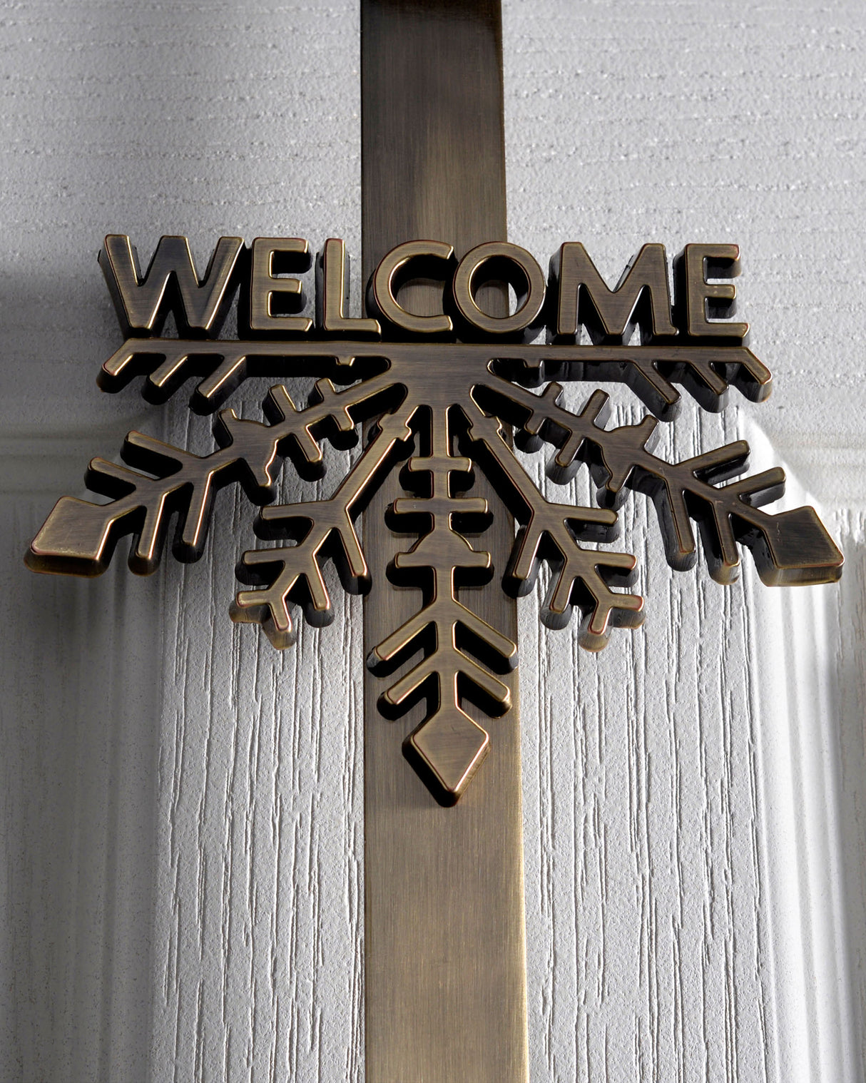 Welcome Wreath Door Hanger, Antique Gold, 38 cm