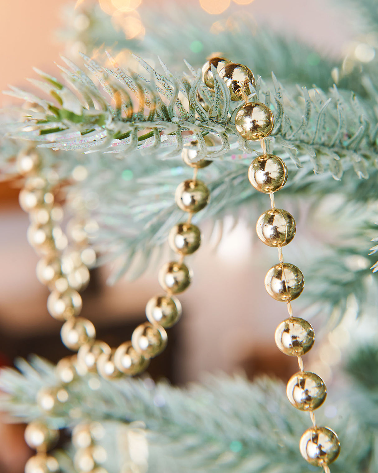 Beaded Christmas Tree Garland, Gold, 10 m – We R Christmas