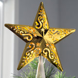 3D Star Christmas Tree Topper, Gold, 25 cm