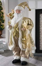 Gold Standing Santa Figurine, 92 cm