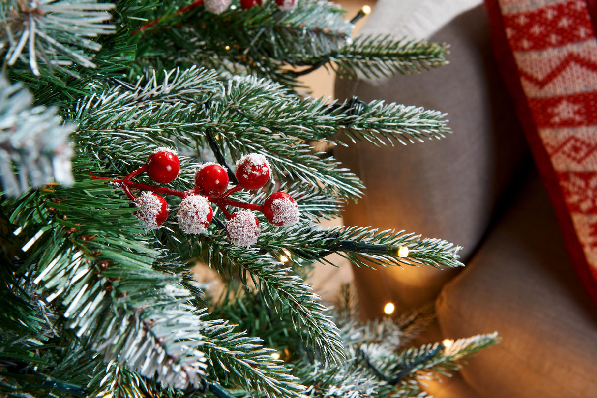 Pre-Lit Snow Flocked Norwegian Spruce Christmas Tree