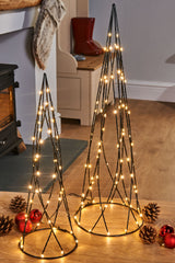Set of 2 Geometric Christmas Tree Cones, 60 cm