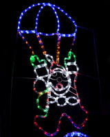 Animated Santa Parachute Rope Light Silhouette, 183 cm