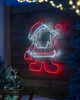 Waving Santa Neon Rope Light Silhouette Decoration, 61 cm